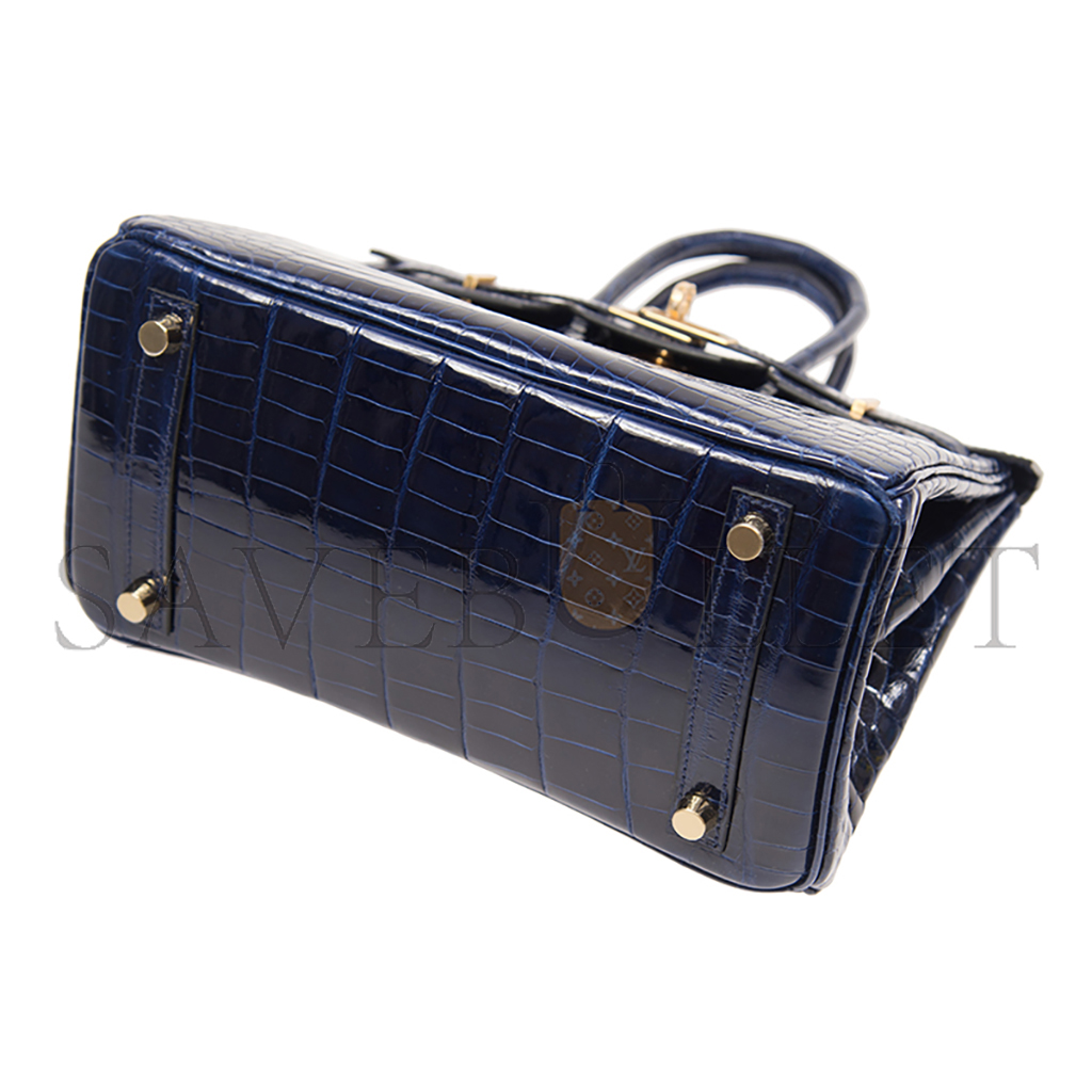 HERMÈS MASTER BIRKIN 35 CROCODILE LEATHER SAPPHIRE BLUE GOLD BUCKLE H041367CK32 (35*28*18cm)